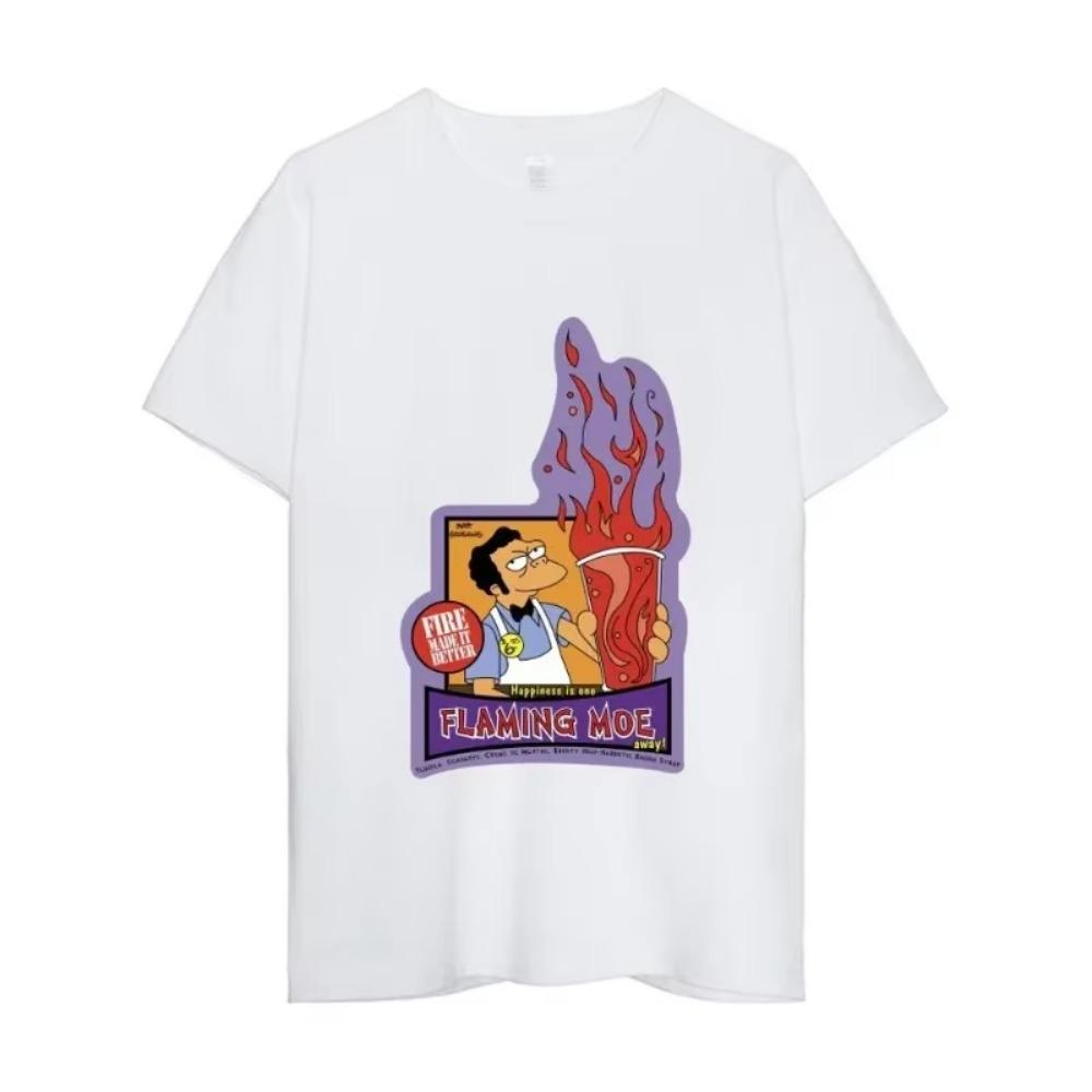 MINISO Футболка The Simpsons Мужская Парная Комбинация Одежды Короткий Рукав Воротник Мода Женская Хлопок