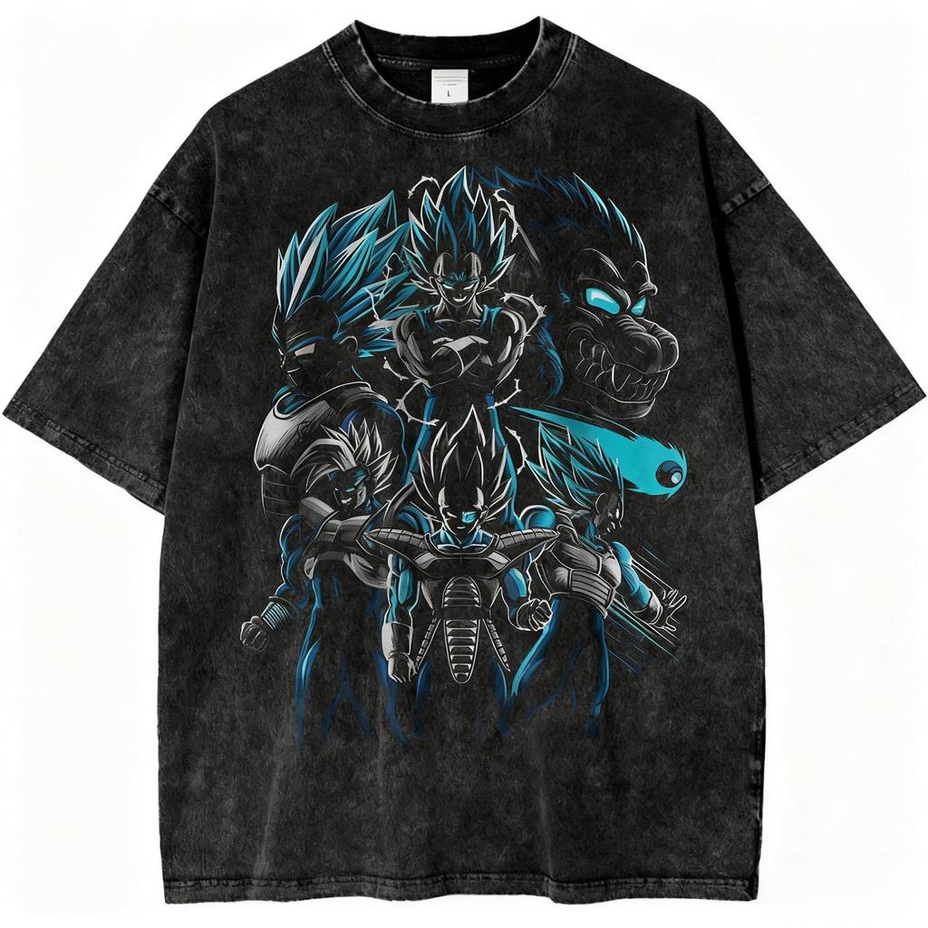 Dragon Ball Super Saiyan  Gohan Printed Tshirt Mens and Womens Washed Tshirt High Quality Vintage Cotton Tshirt Tops
