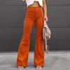 Fashion Slim Solid High Waist Corduroy Pants Women Slim Fit Elegant Flare Pants Woman Vintage Straight Casual Trousers  30668