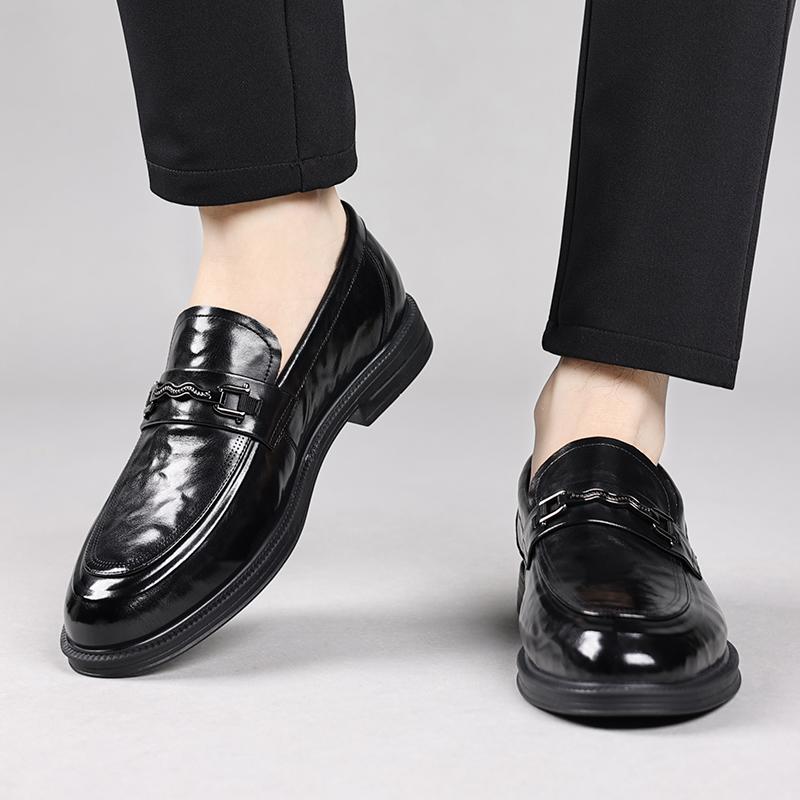 Мужские туфли на каблуках, повседневные, модные, мужские, вечерние, черные, кожаные, мокасины, Sapato Social Masculino, итальянская обувь для мужчин