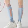 1 пара женских зимних носков длиной до колена с массажной подошвой, с длинной трубкой, с высокой эластичностью, с противоскользящими свойствами, носки для йоги, удобные, теплые, для бега трусцой