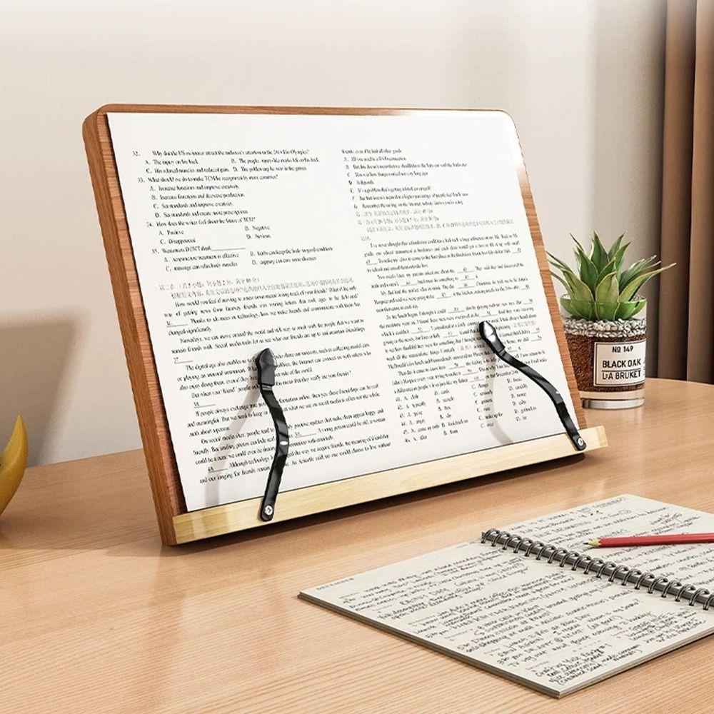 Adjustable Angle Wooden Reading Stand Multi-Position Support Reading Rest Tablet Note-taking