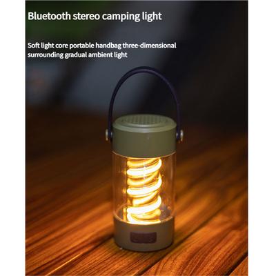 Портативная Bluetooth-колонка, кемпинговый фонарь со светодиодной подсветкой настроения, беспроводной перезаряжаемый фонарь, длительное время работы от батареи для палатки на открытом воздухе
