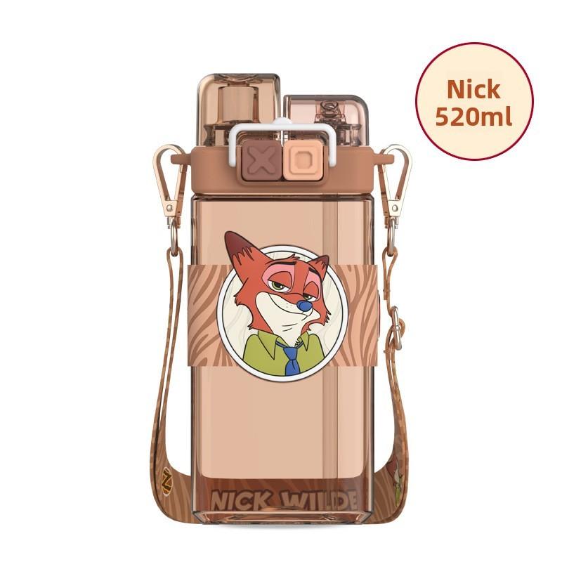 Zootopia Nick And Judy Plastic Straw Cup With Tritan Material For Kids