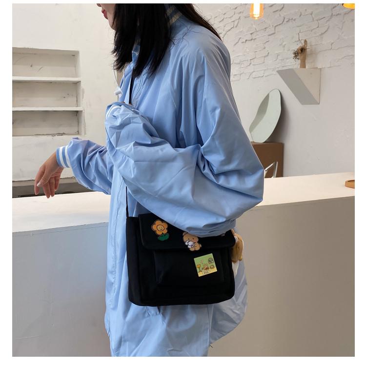 Милая холщовая маленькая сумка, женская диагональная сумка в стиле Харадзюку, дикая студенческая сумка на плечо для девочек, сумки для женщин