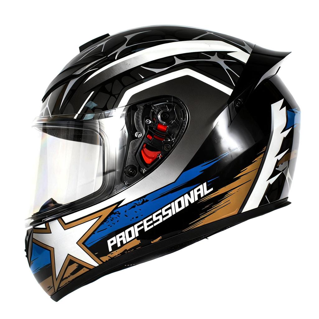 Unisex All-Season Black Motorcycle Full Helmet & Accessories for Electric Vehicles