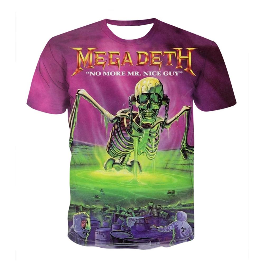 Summer Men Women Fashion Megadeth 3D Printed T-Shirt O Neck Short Sleeve T-shirts funny Casual Kids tops tees 100-6xl