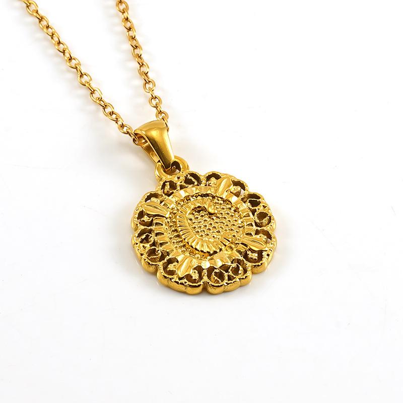 25 лет новой моды, титановая сталь, подвеска с буквой, цепочка для ключицы, ожерелье с круглым тисненым дизайном, персонализированное универсальное для мужчин и женщин