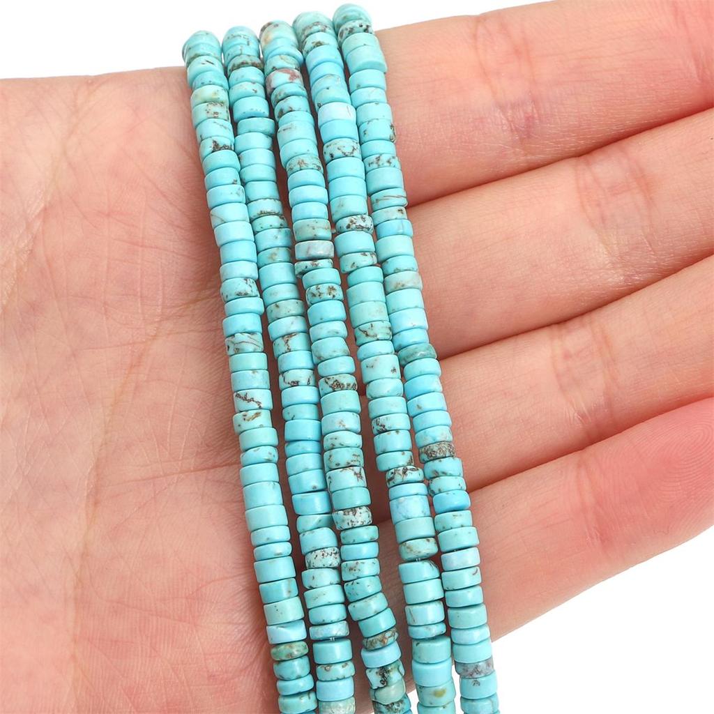 Разноцветные плоские круглые бусины-разделители из натурального камня для изготовления ювелирных изделий