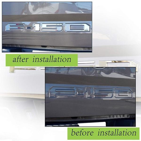 Клейкие буквы на вставке задней двери F150, 3D эмблема F150, буквы-наклейки на заднюю дверь багажника для F150 2018 2019 (Хром)