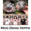 Футболка Moo Deng Tiny Baby Hippo Star Thailand Cute Pygmy Hippo Unisex для мальчиков и девочек, с принтом, с коротким рукавом и круглым вырезом