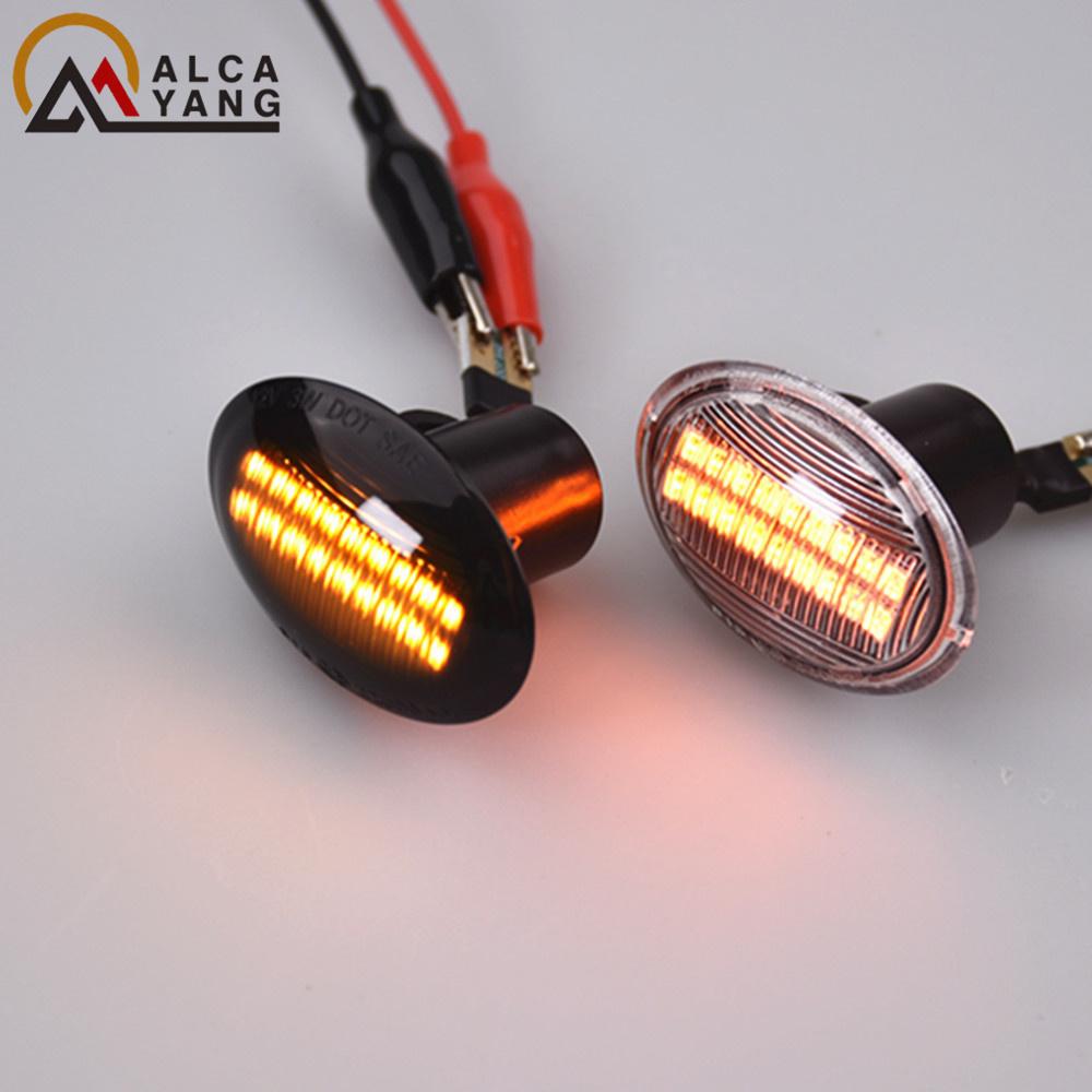 2PCS Led Dynamic Side Marker Turn Signal Light for Fiat 500 Ford KA Lancia Lybra Ypsilon Maserati GranCabrio Granturismo