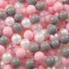 Selonis Play Tent 105x90cm/100 Balls Castle House Pop Up Ballpit Plastic Balls for Kids, Pink:pearl-grey-transpa-powder Pink
