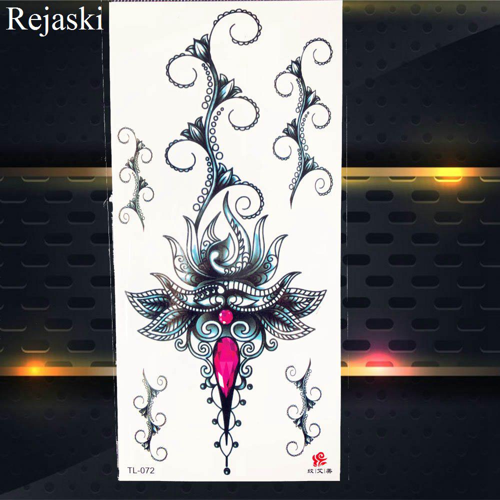 1PC Watercolor Rose Temporary Tatoo Chain Fake Jewelry Bracelet Flash Tatoo For Women Body Art Tatoo