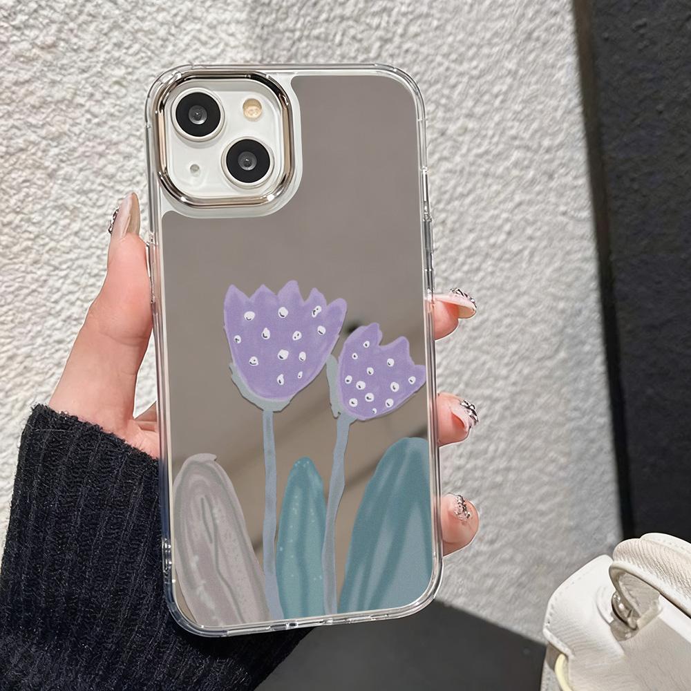 Модный чехол для телефона с зеркалом для макияжа для IPhone 17 16 16e 15 14 13 12 11 Pro Max 17E Прозрачный силиконовый чехол Coque