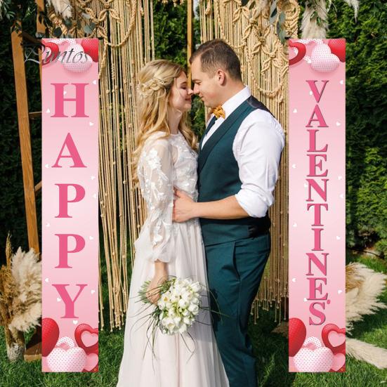 1 пара куплетов на День святого Валентина, привлекательный прозрачный узор, подвесной баннер на дверь для украшения дома, праздника