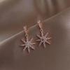 Korean Diamond Snowflake Pendant Earrings: Elegant, High-End Design, Versatile Fashion for Women