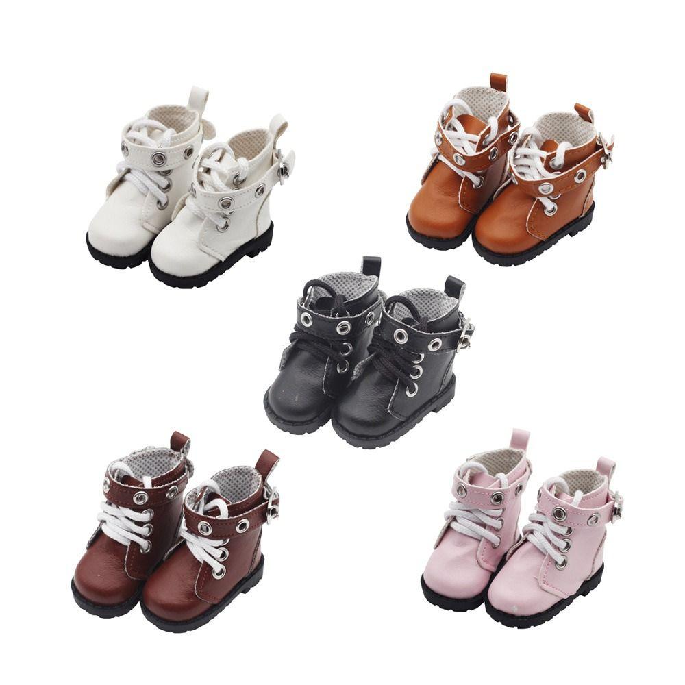 1 Pair Casual Wear Doll PU Leather Shoes Lightweight 20cm Doll Leather Boots DIY Doll