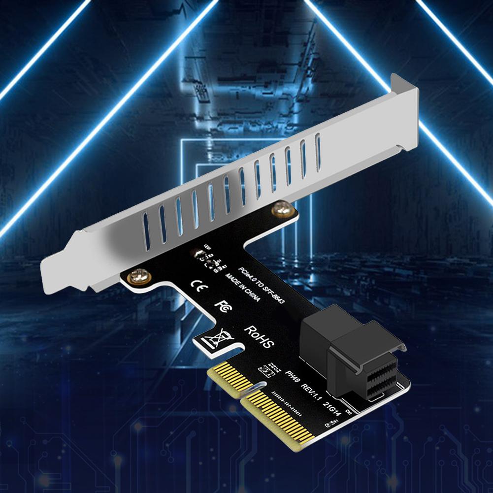 PCI E на SFF-8643 PCIE X4 на SFF8643 Карта расширения PCI-EX4/X8/X16 Райзер для NVMe SSD PCIE на U2 Конвертер жесткого диска