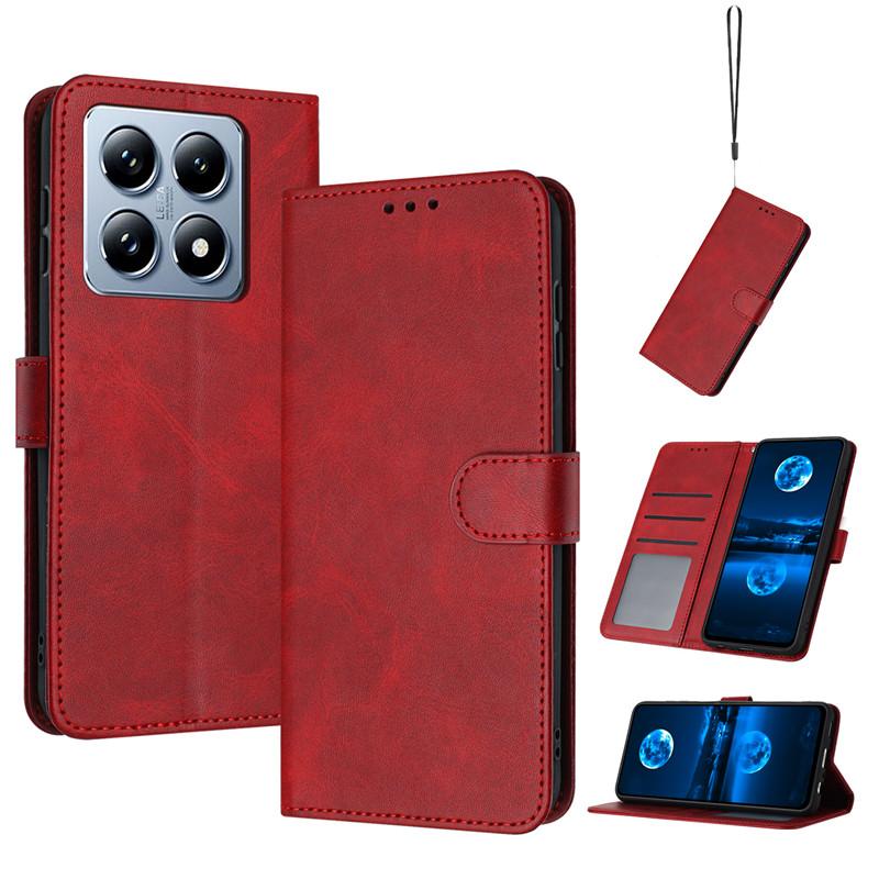 Магнитный чехол-книжка из кожи для Xiaomi 14T Pro Plus 14 Ultra Mi14T Mi14 T 14TPro 5G Чехлы Однотонный Кожаный на ощупь Кошелек-сумка