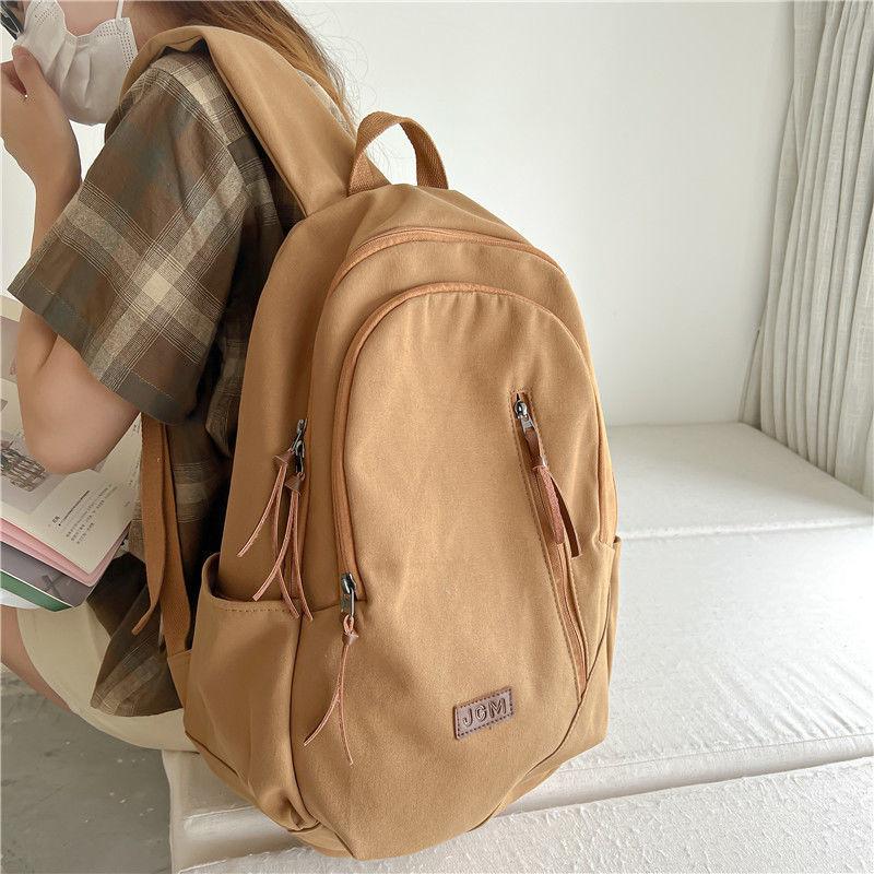Женский рюкзак Ретро-рюкзак для школьников Женский однотонный школьный рюкзак большой вместимости Дорожный рюкзак Офисная компьютерная сумка