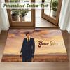 Crystal Velvet Square Rug Custom NameHarry Styles Pattern Non Slip Home Floor Decor Rug