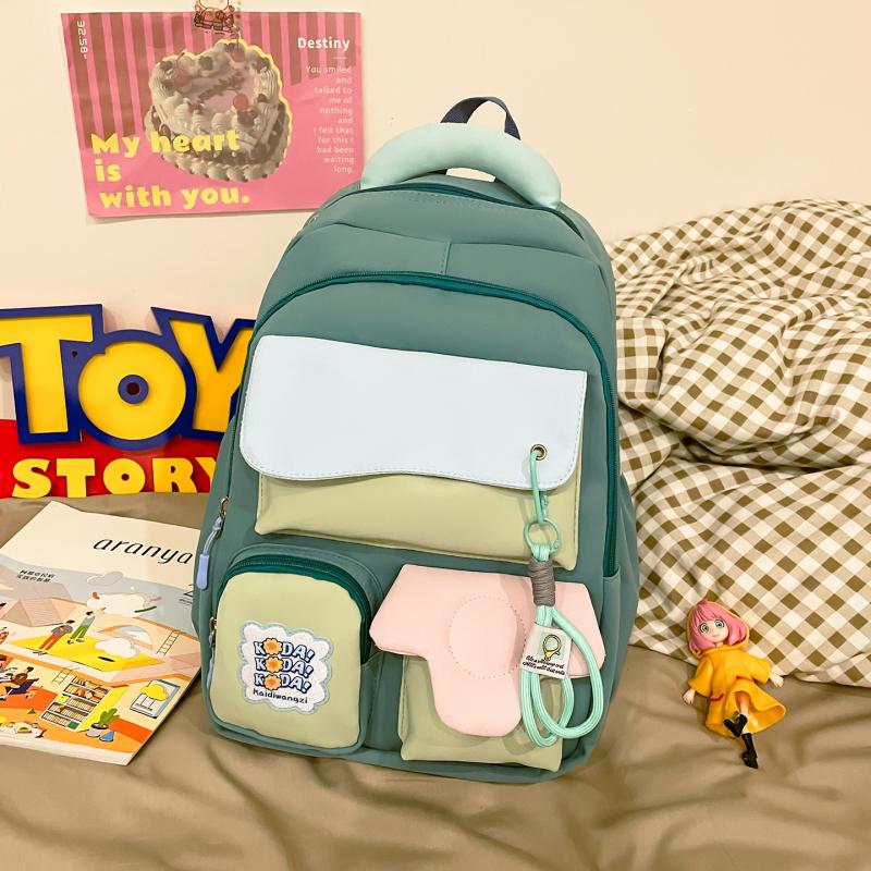 Большая вместимость школьного рюкзака для студента, женский водонепроницаемый рюкзак, контрастный цвет