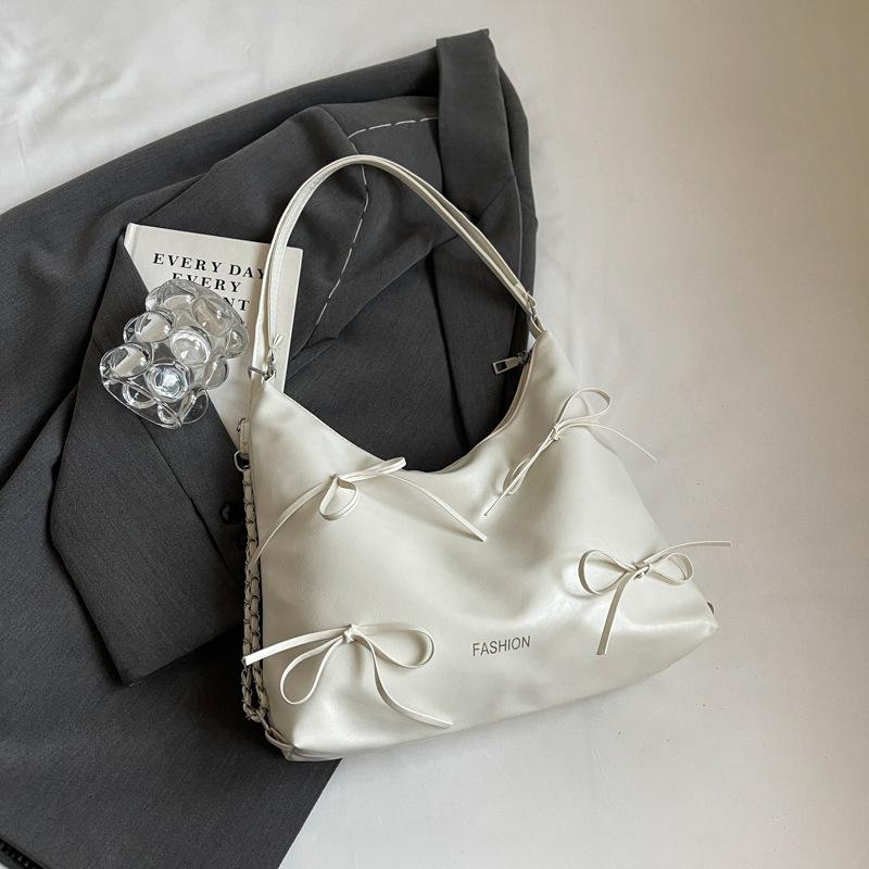 Soft-faced Ballet Bow Multi-purpose Backpack 2025 New Large-capacity Chain Single Shoulder Crossbody Tote Bag