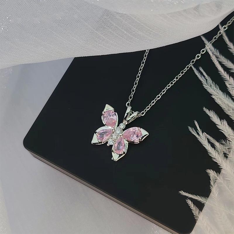Женское ожерелье-бабочка, высококлассное, простое и универсальное, темпераментное, инкрустированное цирконом, цепочка для ключицы, ювелирное изделие