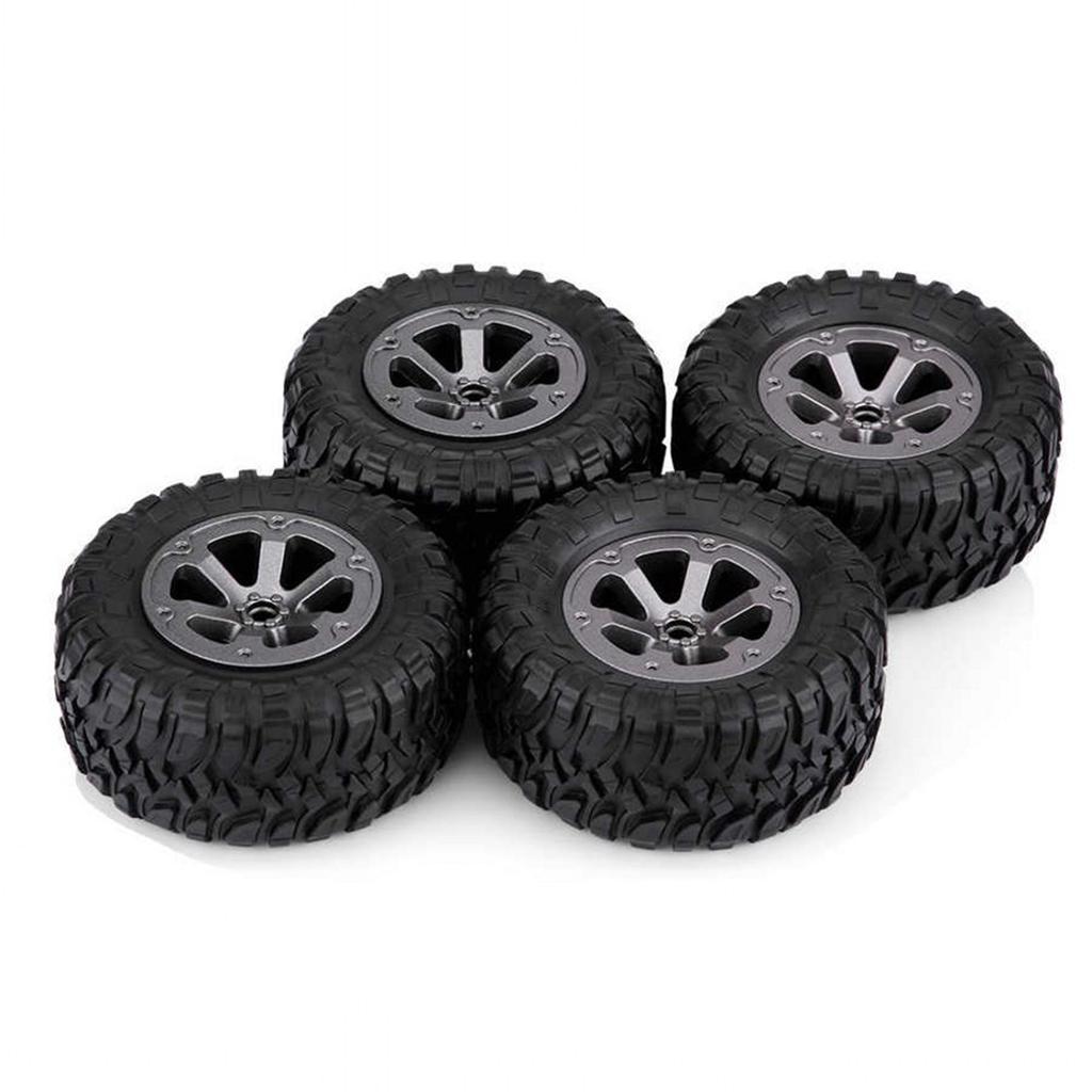4PCS RC Rubber Wheel Tyre & Wheel Rims Set Modification Parts for WPL C14 C24 MN D90 99S RC 4WD Off-road Vehicle Part