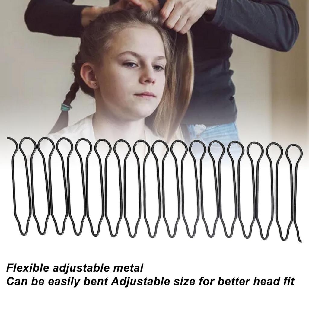 Airshi U Shape Hair Finishing Fixer Comb, 9pcs Elastic Rust Proof Flexible Hair Finishing Combs for Universal Use for Women