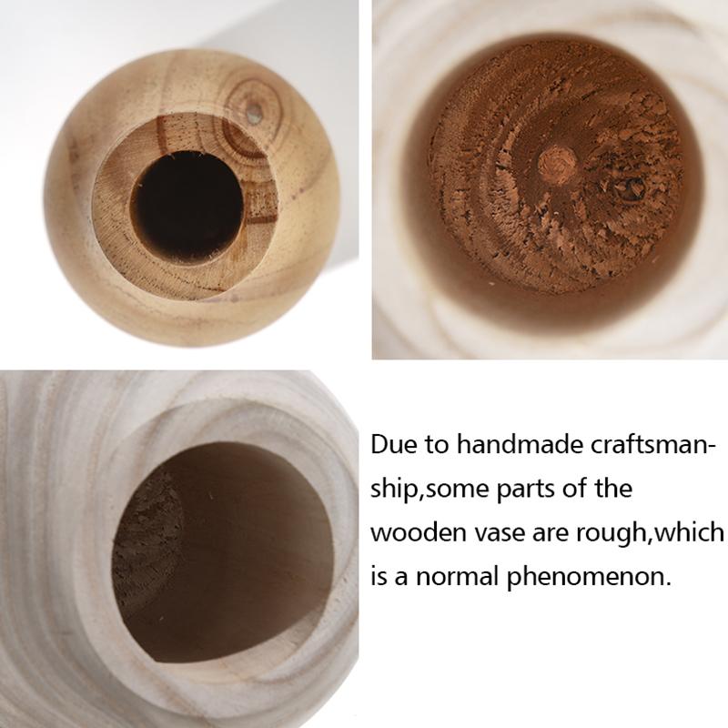 1 шт. Искусственный цветок Сухой цветок Ваза Креативное украшение дома Деревянная ваза Современный минимализм