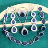 Jewelry Water Drop Zircon Necklace Earrings Ring Bracelet Four Piece Set Jewelry Set