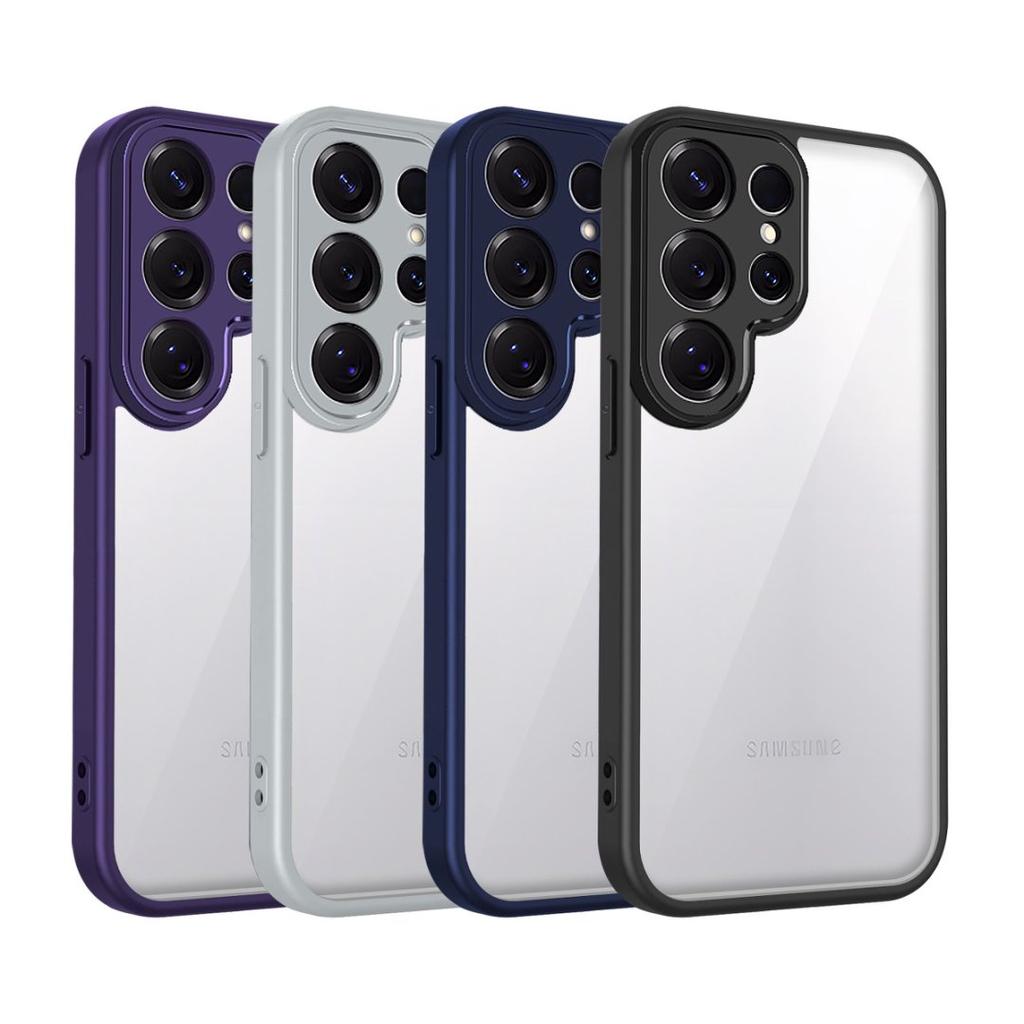 Прозрачный мягкий чехол для телефона для Samsung Galaxy S25 S24 S23 S22 Plus Ultra S21 S20 FE Противоударный защитный чехол Твердая акриловая оболочка