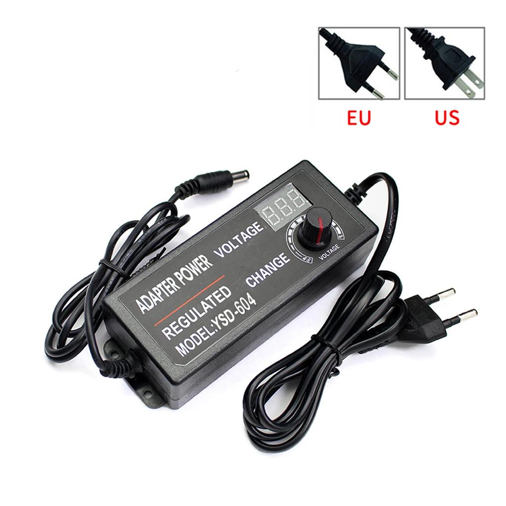 AC Adjustable Power Adapter DC 3V-12V 10A Universal Adapter With Display Screen DC Connector For 2835 5050 LED Strip EU US Plug