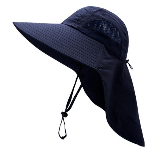 Унисекс солнцезащитная шляпа, защита шеи, полая сетка, ветрозащитный фиксированный ремешок, анти-УФ-складная солнцезащитная дышащая кепка для сада, рыбалки, уличная кепка