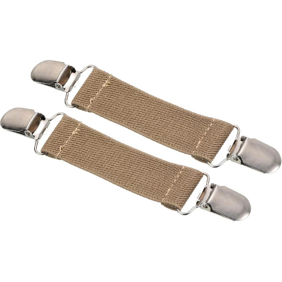 PATIKIL Mitten Clips, Elastic Webbing Strap Hanging Buckle Glove Clamp with Double Side Metal Clip for Keys Bed Sheet