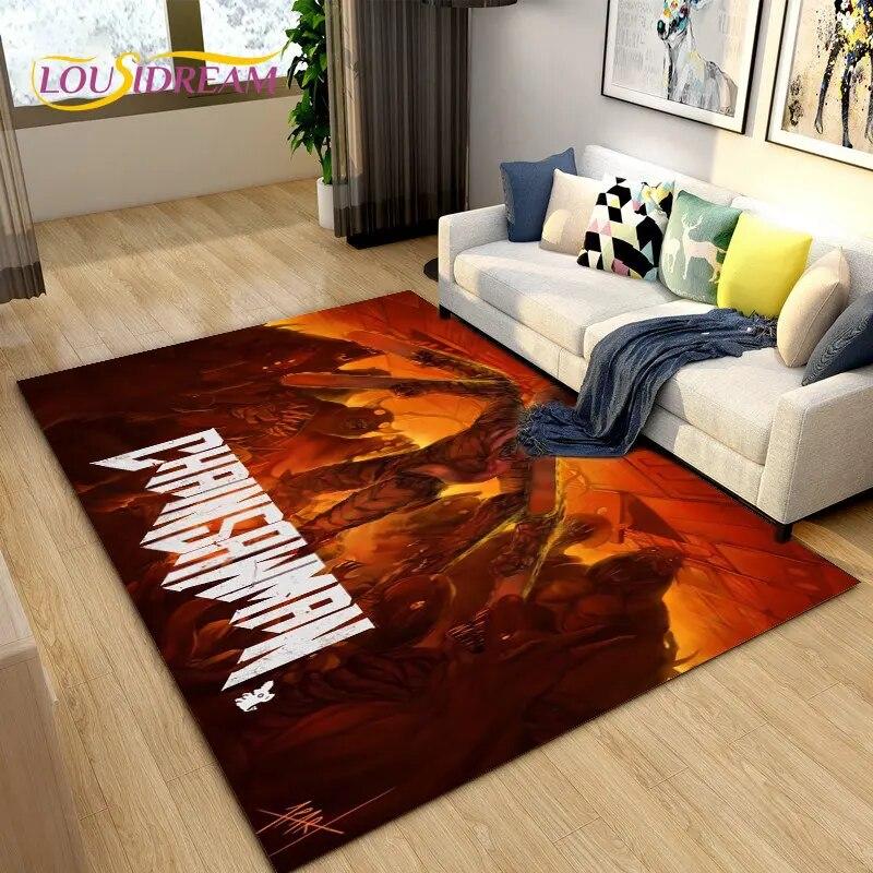 3D Chainsaw Man Anime Denji Cartoon Area Rug, ковер для гостиной, спальни, дивана, коврика, украшения, детский нескользящий напольный коврик