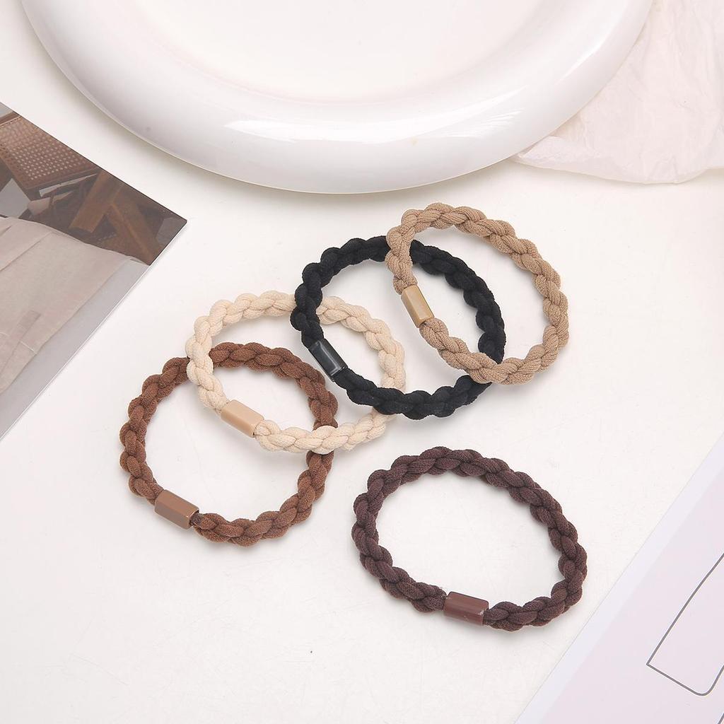 5Pcs High Elastic Fried Dough Twists Headband Hair Ring Head Rope Fashion Headwear For Girl Rubber Band Hair Accessories