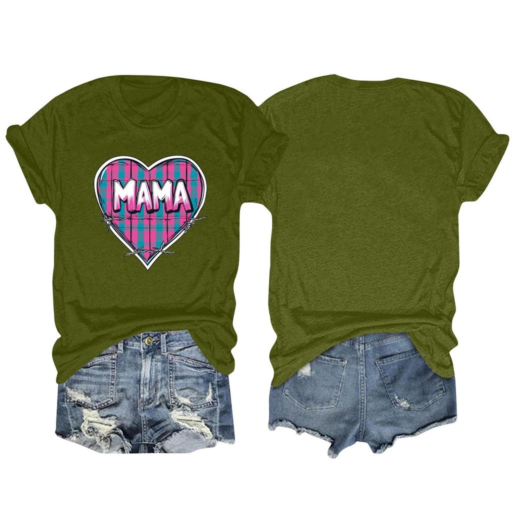 Женская повседневная футболка с круглым вырезом и короткими рукавами с принтом