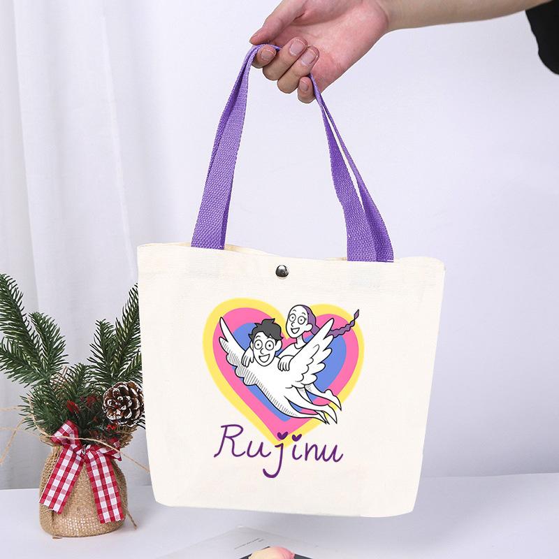 K-Pop Anime Cartoon Printed Student Large Capacity Portable Shoulder Bag Casual Canvas Bag