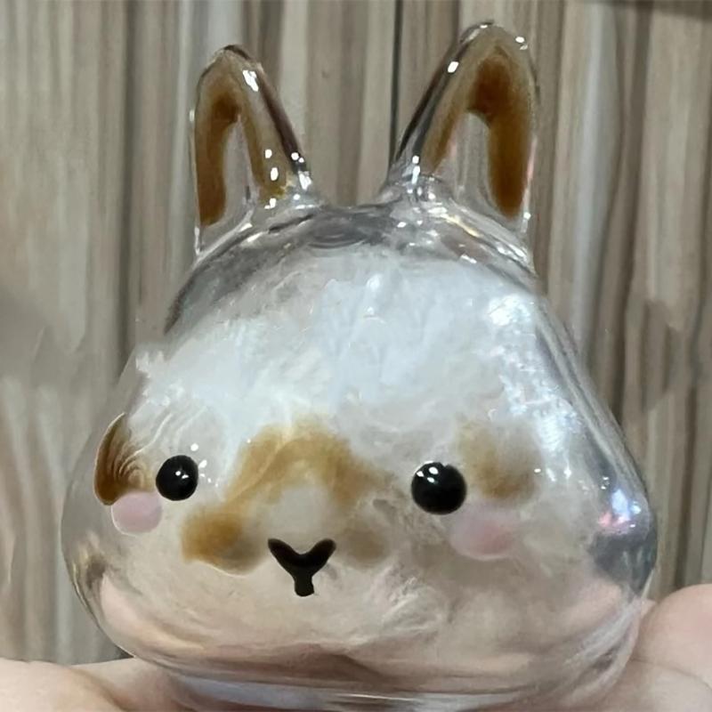 Rabbit Shape Storage Pendant Large Capacity Transparent Design Eco Friendly Material Multi Functional Organizer For Pet Hair Sma