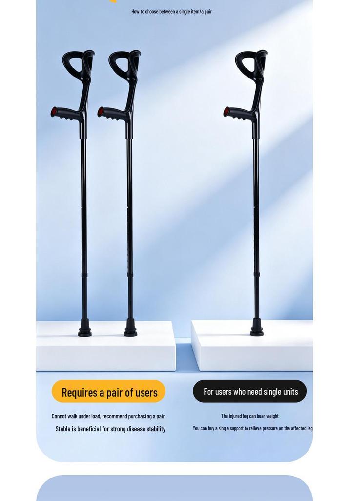 Складные нескользящие двойные костыли для локтей и подмышек