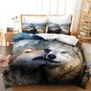 Бытовое постельное белье с 3D рисунком волка, односпальная кровать, двуспальная кровать, полноразмерная наволочка с принтом волка и пододеяльник, 2/3 комплекта постельного белья для спальни для взрослых и детей
