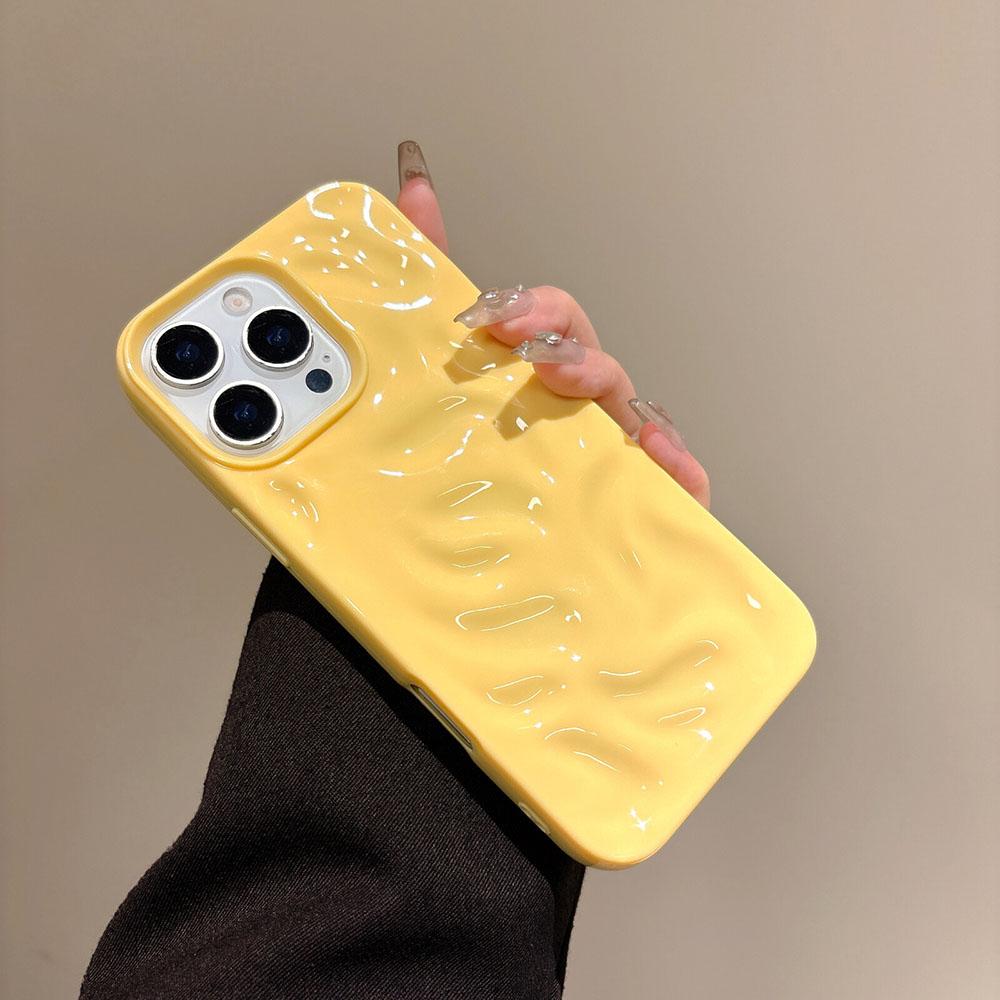 Роскошный Чехол для Телефона iPhone 16 15 14 13 12 11 Pro Max с Текстурой Складки Волна, Мягкий Силикон, Конфетный, Ударопрочный Бампер