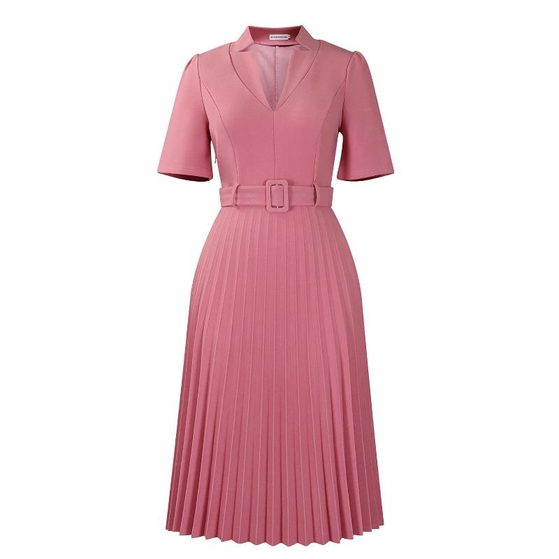 Женское летнее компрессионное платье с коротким рукавом и V-образным вырезом, с высокой талией, модное платье с завышенной талией