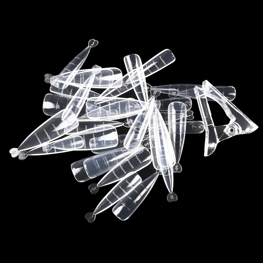 100 шт. кончики ногтей со шкалой + зажим для ногтей для наращивания ногтей в домашнем салоне, маникюре