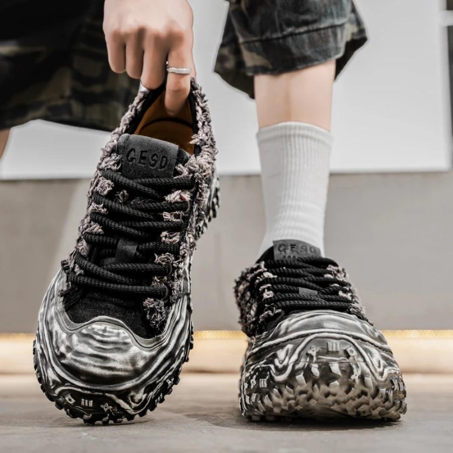 Трендовые 2025 Весна Новые Универсальная Ткань Толстая Подошва Увеличение Роста Повседневные Спортивные Супер Горячие Повседневные Мужские Кроссовки мужчины