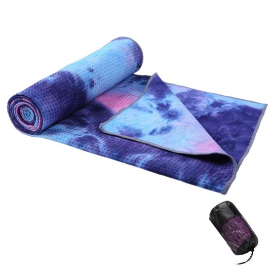 Yoga Towel Sweat Absorption Extra Soft Non-Slip Washable Non-Fading Superfine Fiber Workout Towel Yoga Mat with Anti-slip Grip Dots for Gym