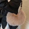Cute Plush Bag Women 2025 New Korean Version Niche Design Fluffy Shoulder Bag Large Capacity Hand Bag Tide